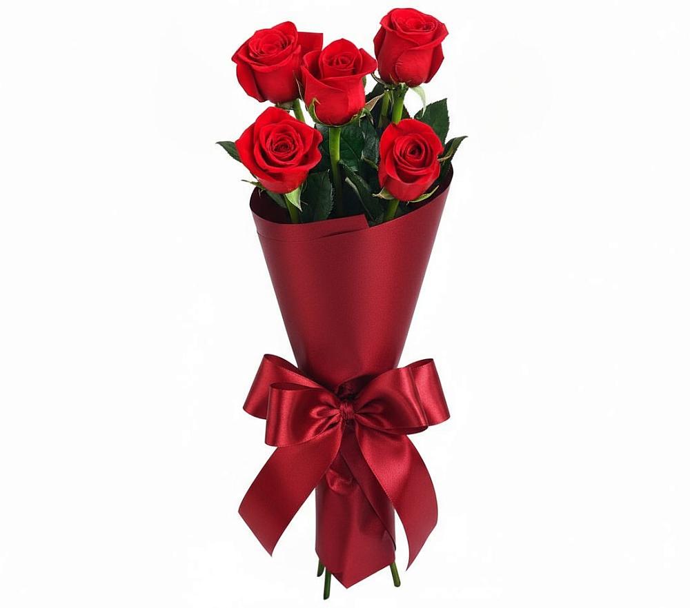 Букет 5 Красных роз Эдлесс Лав в Серпухов-15