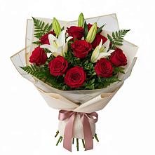 Букет цветов из:  Лилии и Розы в Серпухов-15