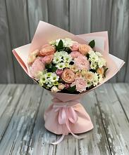 Букет цветов из:  Гвоздики, Розы и Хризантемы в Серпухов-15