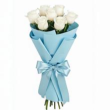 Букет 7 белых роз Проуд в Серпухов-15