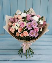 Букет цветов из:  Хризантемы, Розы и Альстромерии #REPLACE_PRED# Серпухов-15