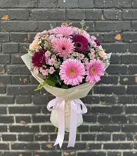 Букет цветов из:  Герберы и Хризантемы #REPLACE_PRED# Серпухов-15