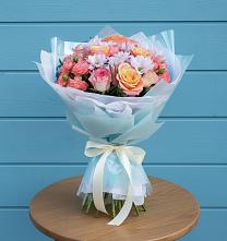 Букет цветов из:  Хризантемы и Розы в Серпухов-15