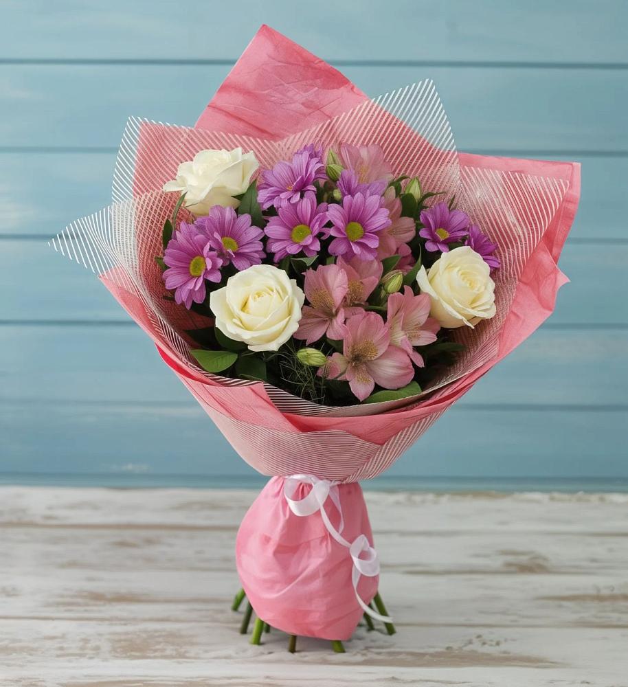 Букет цветов из: Герберы в Серпухов-15