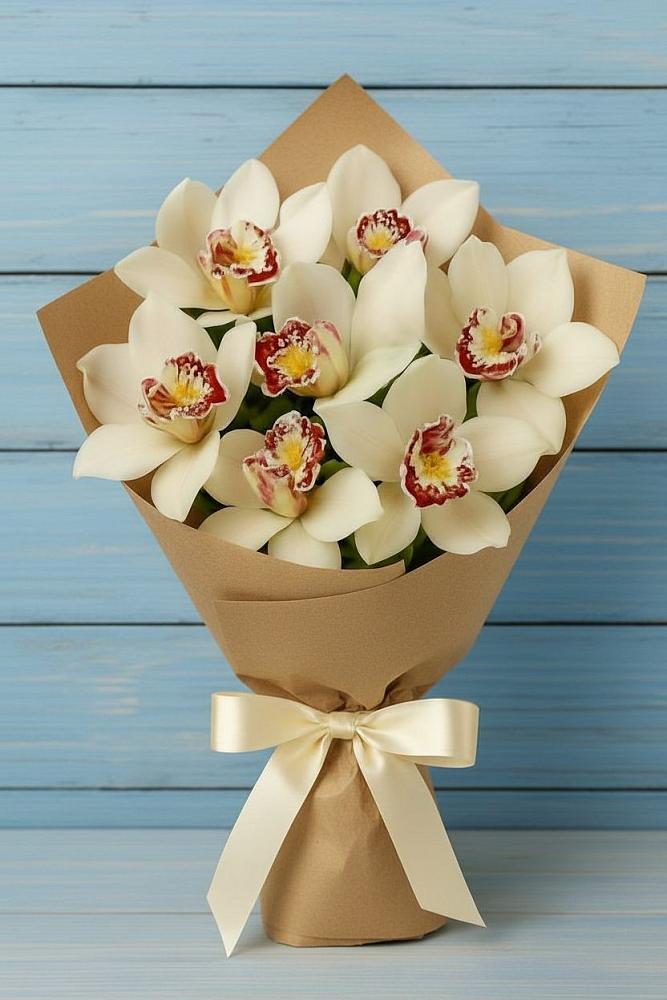 Букет цветов из: Орхидеи и Розы в Серпухов-15