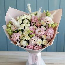Букет цветов из:  Альстромерии и Розы в Серпухов-15